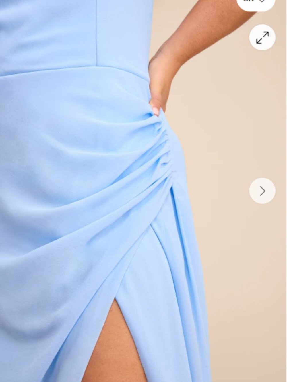Lulus Glamorous Disposition Light Blue Ruched Maxi Dress - Size S - Picture 5 of 8